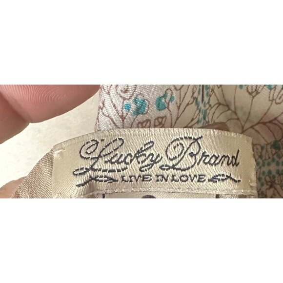 Lucky Brand Floral Paisley Square Scarf 100% Silk 44"x44" Multicolor Boho Style - Picture 2 of 10